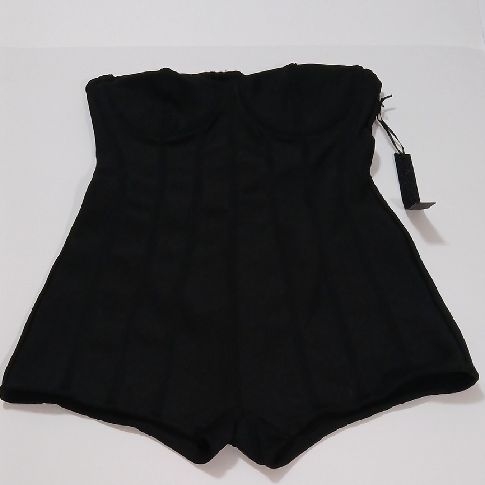 Elegant Black Strapless Jumpsuit